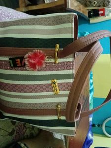 Women Beige Hand Held Bag Extra Spacious