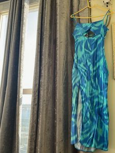 Tie-Dye Cutout Midi Dress