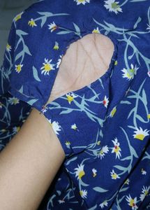 Floral Printed Navy Dress, M
