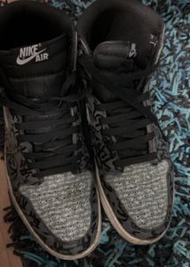Black Grey High Knee Sneakers