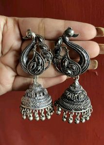 Peacock Jhumka Earrings