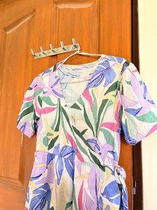 Floral Print Wrap Dress