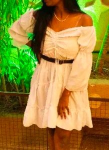 Off-Shoulder White Dress