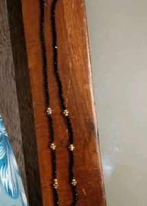 Delicate Black Beaded &amp; Gold Charm Necklace