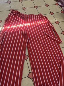 striped red nd white plazo