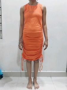 Orange Bodycon Mini Dress
