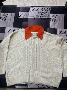 Stylish Cream Cable Knit Sweater