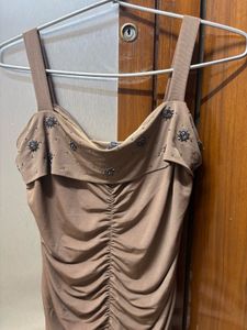 Elegant Brown Bodycon Dress