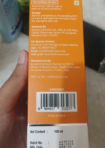 Derma Co 1% Hyaluronic Sunscreen Spray (Used Once)