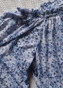 Blue Floral Off Shoulder Dress