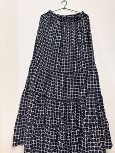 Tiered Plaid Maxi Skirt
