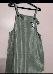 Striped Overalls Dress