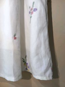 Floral Embroidered White Dress With Lining (Astar)