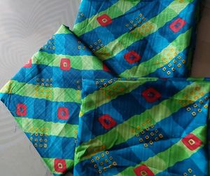 Polyester Printed Kurta Fabric 2M Kurti + Freebies