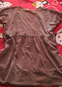 Checkered Brown babydoll top