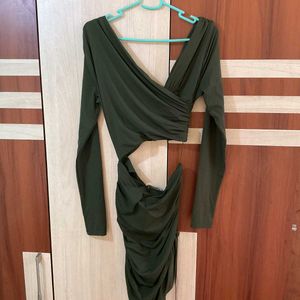 Olive Cutout Bodycon Dress