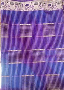 Elegant purple Striped Saree