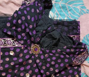 Beautiful Balck and purple Saree