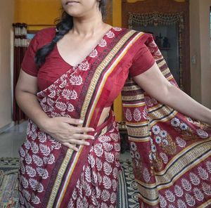 Elegant Maroon Saree