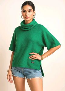 🎀BUY1 GET1 FREE Green Turtleneck Sweater C