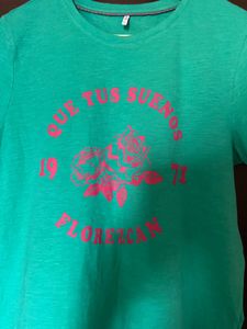 ONLY Women’s Dark  Sea Green Tshirt ( L)