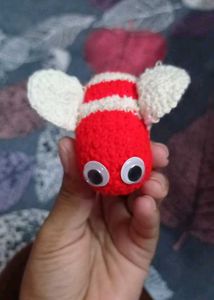 Cute Crochet Red Bee With Beautiful Eyes