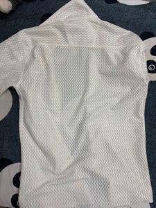 Textured White Casual Shirt