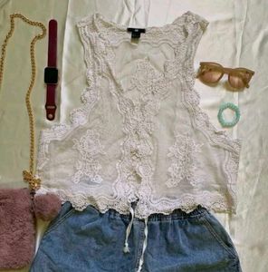 H&M Lace Sheer Top