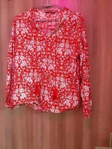 Floral Red Blouse