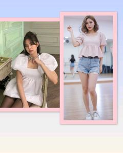 Recreate JENNIE KIM's KPOP look | PINK PUFF TOP