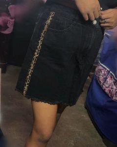 Black Denim Skirt