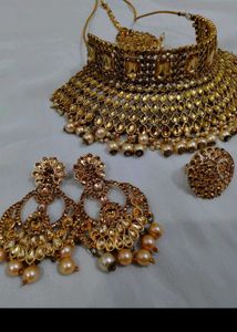 Bridal Jewellery Set- Rose Gold And Golen Color