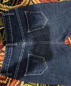Dark Blue Ribbed Jeans