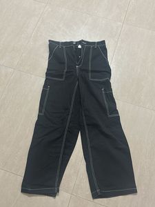 Black Wide Leg Cargo Pants
