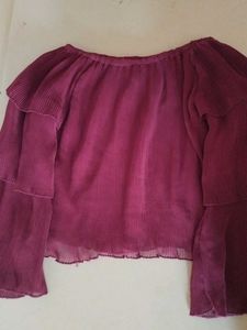 Burgundy Bell Sleeve Top