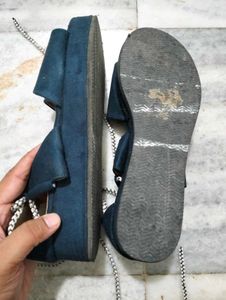 Navy Blue Tie-Up Sandals