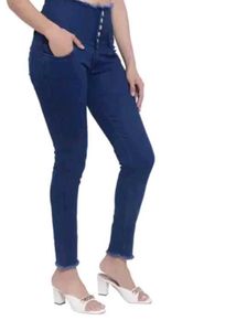 High Waisted Button Jeans