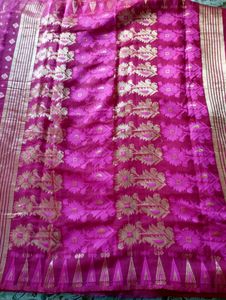 Cotton Silk Jamdani Kolkata Special ,Golden jari