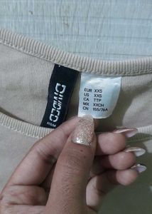 H&amp;M Divided Crop Top With Tie Back