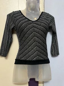 Pintrest Sparkly Striped Crop Top