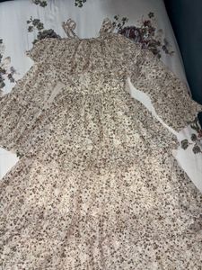 Floral Ruffle Off-Shoulder Midi Dress