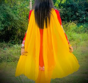 Red Chikankari Kurti