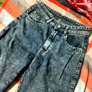 Trendy Acid Wash Cargo Jeans