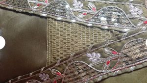 Olive Green Embroidered Pant Suit With Dupaata