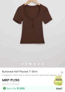 Brown Buttoned Tee