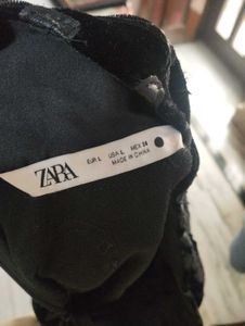 ZARA Black Velvet Top with Baroque sleeves