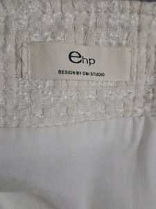 Korean Cream Top With Big Pearl Buttons Like New