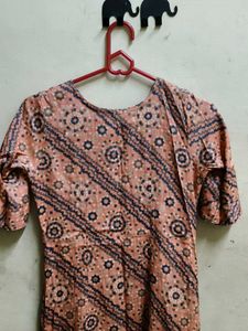 Salt &amp; Sweet Peach Print Dress - Size M