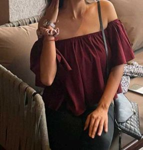 Off shoulder crop top