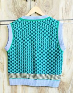 Patterned Knit Vest size-38